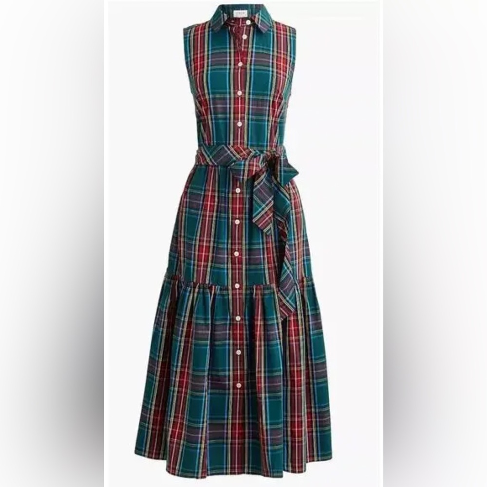 J Crew Plaid Sleeveless Dress